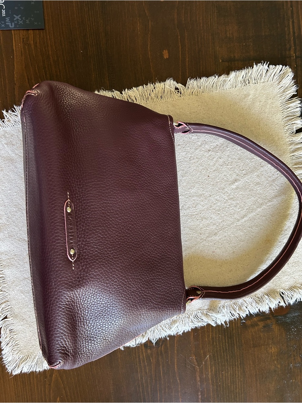 Cole Haan Pebbled Leather Shoulder Bag in Burgundy - Picture 5 of 8